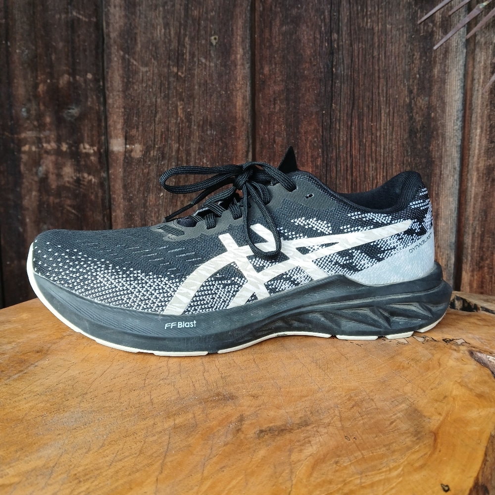 ASICS Black and White Dynablast Running Shoe